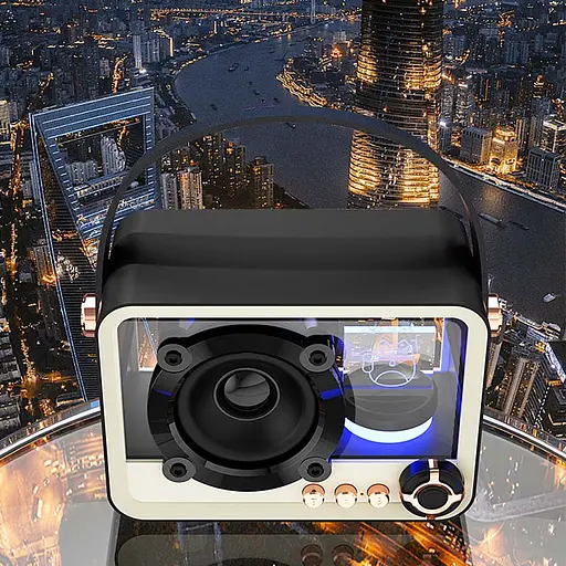 Bluetooth колонка QD05 Retro Style Black - фото 5