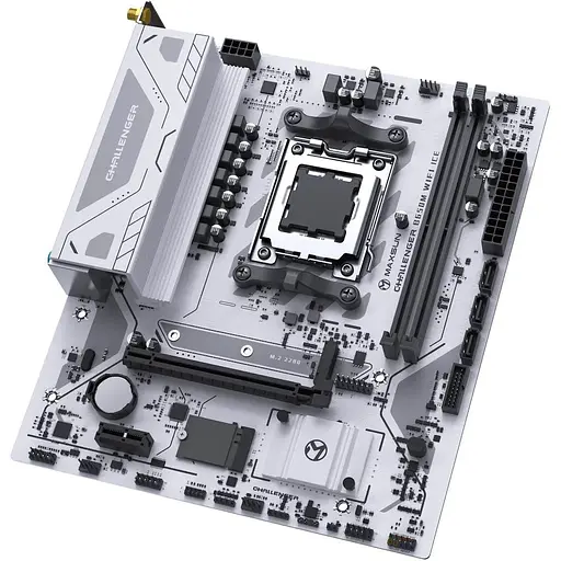 Материнская плата Maxsun AM5 eSport B650M WIFI6 ICE, B650, 2xDDR5, Int.Video (CPU), 3xSATA3, 1xM.2, 1xPCI-E 4.0 x16, 1xPCI-E 3.0 x1, ALC897, RTL8111H, RTL8821CE, BT4.2, 4xUSB3.2/2xUSB2.0, DP/HDMI, Micro ATX - фото 3