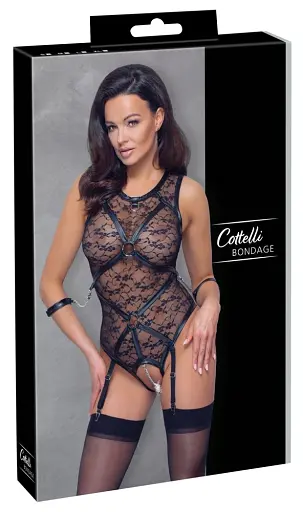 Боди Cottelli Collection Bondage Garter S черный - фото 7