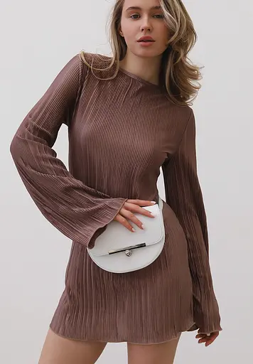 Жіноча шкіряна сумка поясна-кросбоді Bridget біла - фото 2