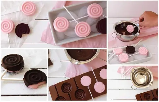 Силиконовая форма для леденцов и конфет на палочке "Спираль", Kitchen Master Бирюзовый 87622 - фото 7