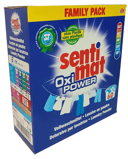Пральний порошок Sentimat Oxi Power 3.3 кг – 60 прань з потужною формулою Oxi Power