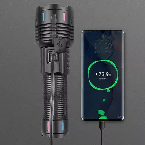 Ручной мощный фонарь PLD G25-TG zoom + Type-C + Power Bank 1х26650 (3хААА) 5 режимов - фото 5