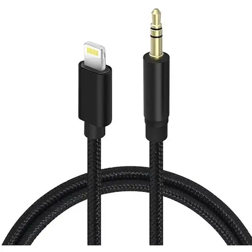 Кабель AUX Lightning-TRS Audio 3.5мм Male/Male 1м Black