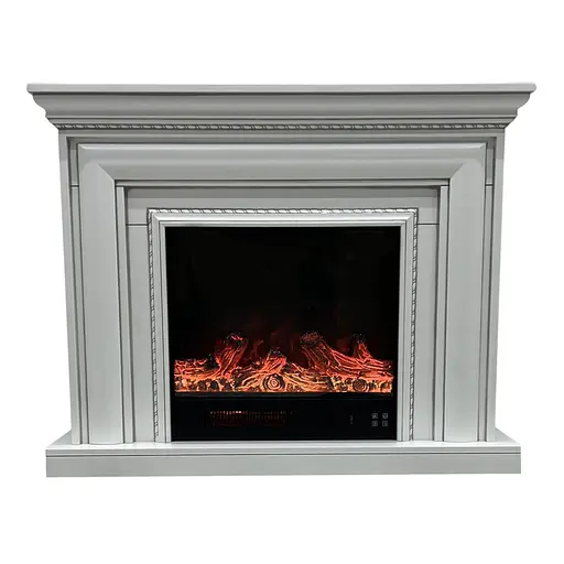 Електричний камін Elizabet Silver Bluetooth звук потріскування дров 1500Вт (10080127)