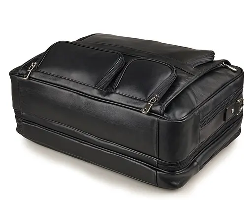 Чоловіча шкіряна сумка John McDee 44х15х33 см sum0026118 - фото 7