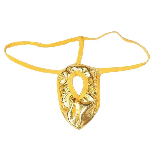 Мужские стринги со специальным отверстием для пениса S/M/L Золотой K0122-2 - фото 1