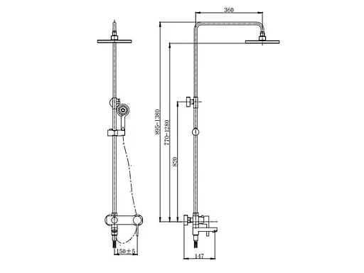 Душова система Asignatura Delight 75507800, Хром - фото 2