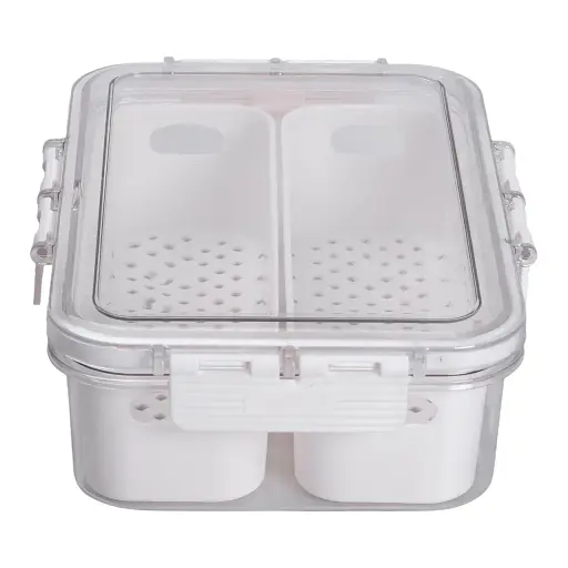 Контейнер для хранения пищевых продуктов Yiwu HP-27-11 пластиковый с двумя отсеками белый - фото 6