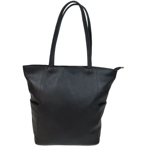 Женская кожаная сумка на двух ручках Borsacomoda черная sum0028736 - фото 1