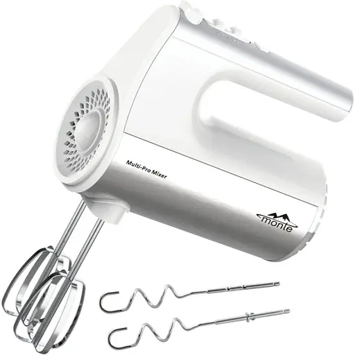 Ручний міксер Monte MT-2017 для дому 5 швидкостей 2 насадки Білий 700 Вт - фото 1