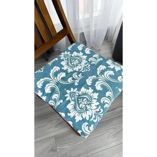 Водоотталкивающая подушка на стул Вензель петроль (2 шт.) - фото 6