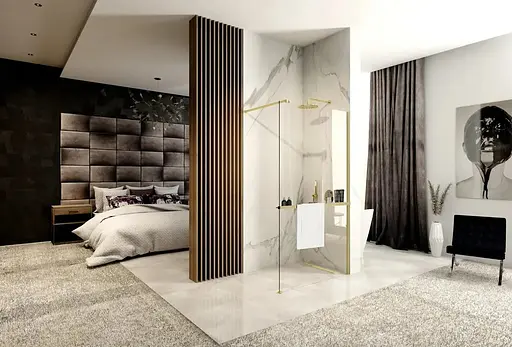 Полка Rea Evo на душевую стенку brushed gold REA-46000, Золотой - фото 3