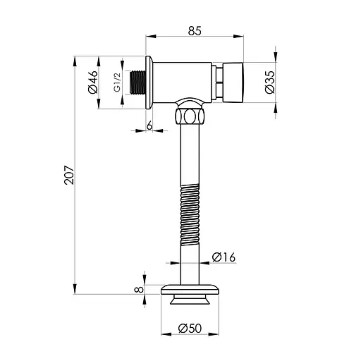 Кран-дозатор для пісуару RJ хром RJFA000-01CH Хром - фото 2