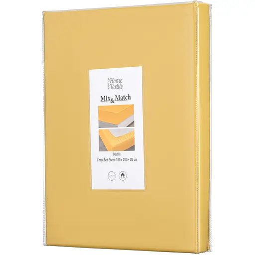 Простирадло на резинці Ardesto Mix&Match, 180x200+30см, 100% бавовна, сатин, жовтий (ART1820FSS) - фото 1