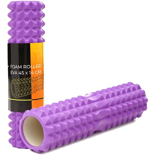 Масажний ролик Cornix EVA 45 x 14 см (валик, ролер) XR-0333 Violet - фото 1