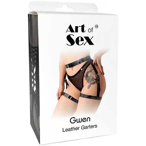 Сексуальні гартери Art of Sex - Gwen із натуральної шкіри, колір червоний
