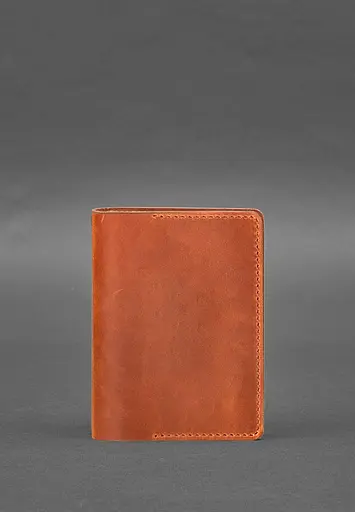 Кожаная обложка для документов 6.3 светло-коричневый Crazy Horse - фото 2