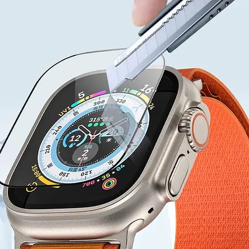 Защитное 2.5D стекло Blueo Corning Gorilla Glass для Apple Watch Ultra/Ultra 2 49mm Черный - фото 4