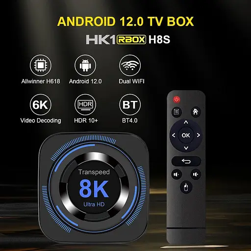 Transpeed H618 4/64Gb, Смарт ТВ приставка медіа плеєр 8K HDR Android SmartTV Box, налаштування Android TV у подарунок, YouTube та фільми без реклами - фото 13