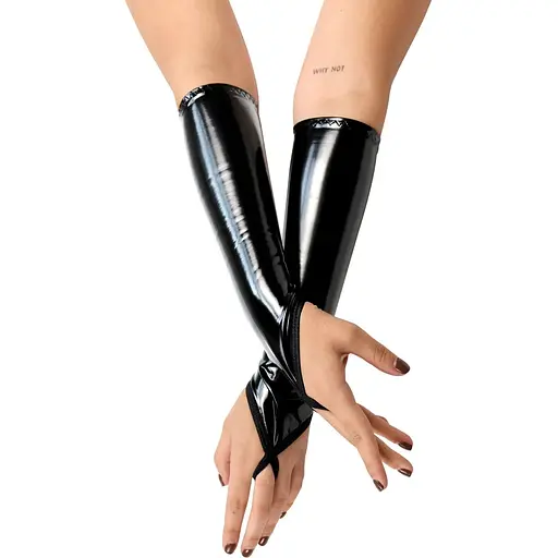 Вінілові міттинки Art of Sex - Lora короткі, размер S, колір чорний