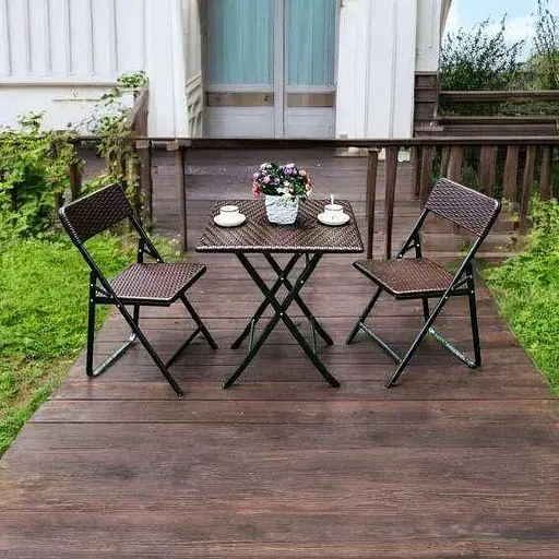 Комплект садових меблів SpringFun стиль Rattan brown розкладні для відпочинку банкету туризму кейтерингу - фото 3