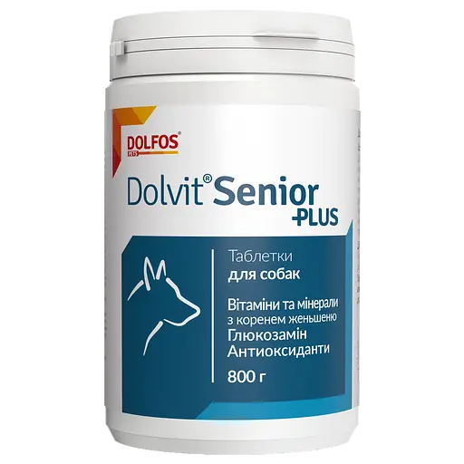Вітамінно-мінеральна добавка Dolfos Dolvit Senior Plus для літніх собак 510 таблеток 800 г (5897-800)