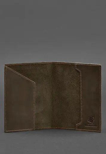 Кожаная обложка для военного билета 7.0 темно-коричневая Crazy Horse - фото 3