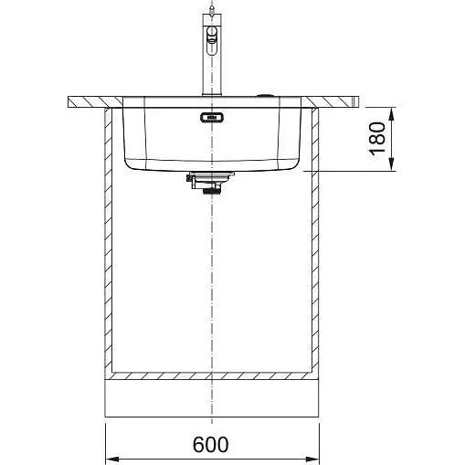 Кухонна мийка Franke Smart, нерж.сталь, прямокутник, без крил, 500х400мм, чаша - 1, монтаж під стільницю, SRX 110-50, нерж полірів. - фото 4