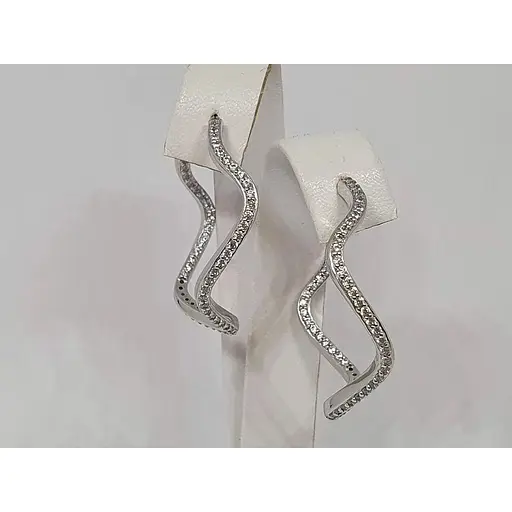 Серебряные сережки Dear с фианитами. 3530.1С - фото 4