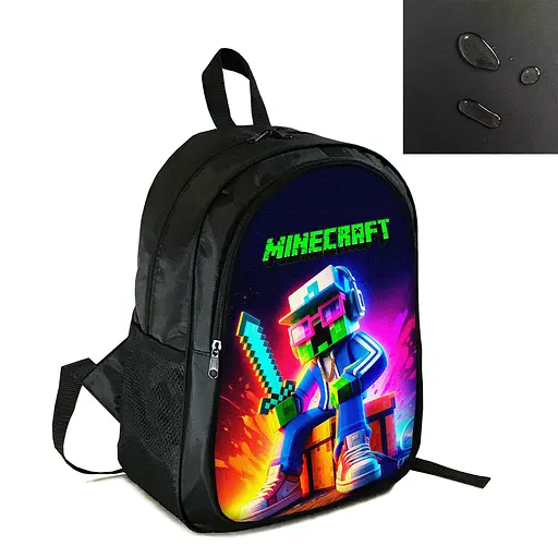 Рюкзак міський/шкільний 38×28см з принтом Minecraft Кріпер дитячий, підлітковий, спортивний (4186)