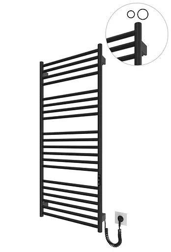 Электрический полотенцесушитель HF Greenwich 1170x530 black matte 6.1.0304.06.BM, Черный матовый, универсальное (коннектор), Электронный - фото 1