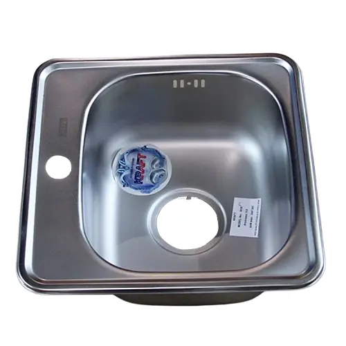 Мийка кухонна Kraft 3838 E квадратна 380х380х160 мм Satin 0,6 мм Satin 30412 - фото 1