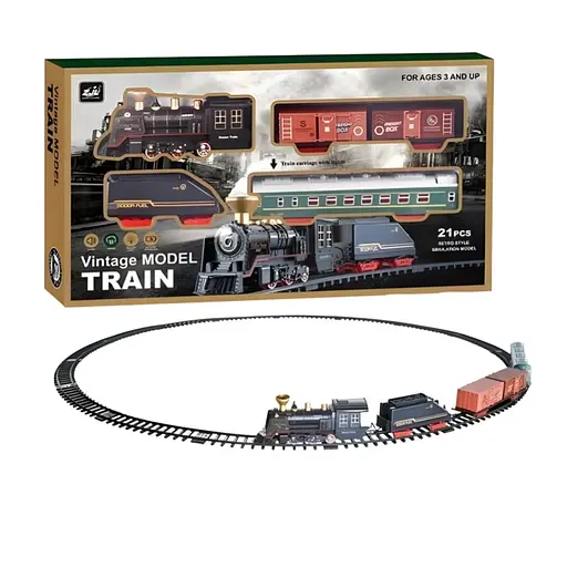 Детская железная дорога Vintage Model Train со звуком и светом на 21 деталь (3299-69)