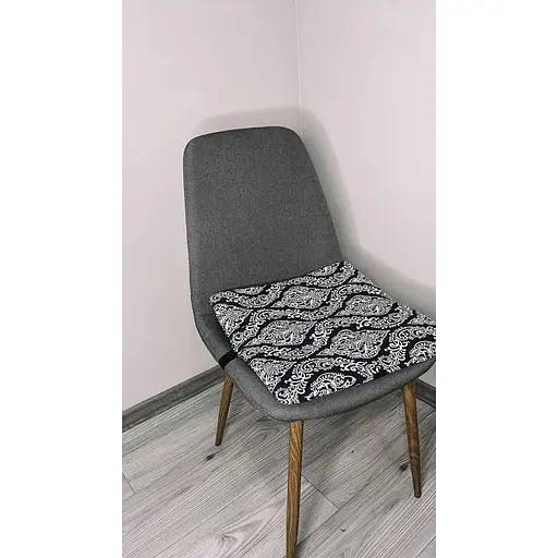 Водоотталкивающая подушка на стул Темно-синий вензель - фото 3