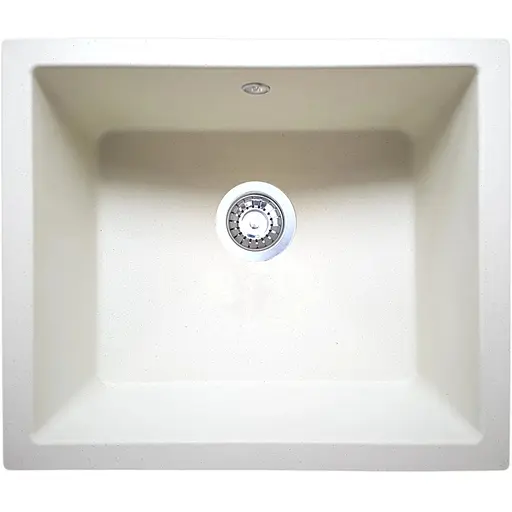 Гранітна кухонна мийка Romzha Mira U-540 Biela (102) під стільницю - фото 1