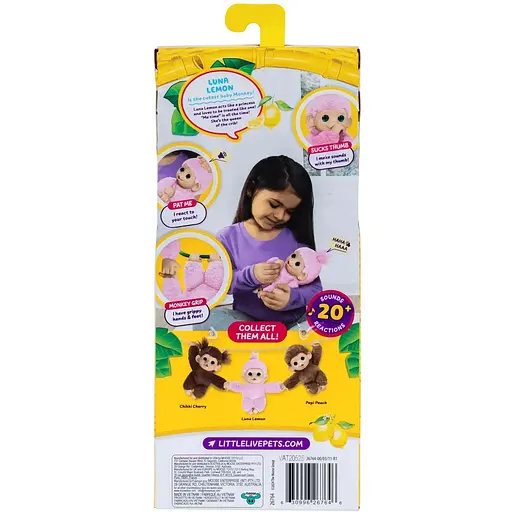 Інтерактивна іграшка Moose Little Live Pets Мавпеня Луна Лемон рожева (26764) - фото 5