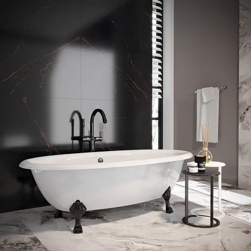 Ванна окремостояча матова Amdcon Olmpa 180x90 біла з литого каменю чорні ніжки OLMPA_180_nzhk-bl_MAT Білий матовий - фото 2