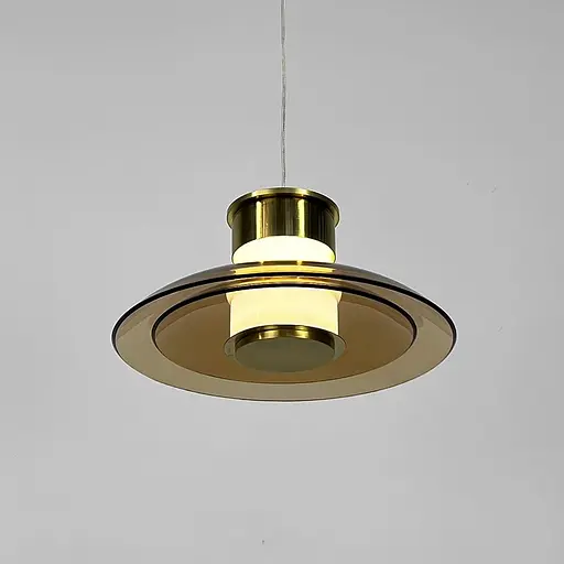 Світильник із подвійним янтарним плафоном Ø 22 см | Арт. AA458-220 GD+Amber | Line F - фото 2