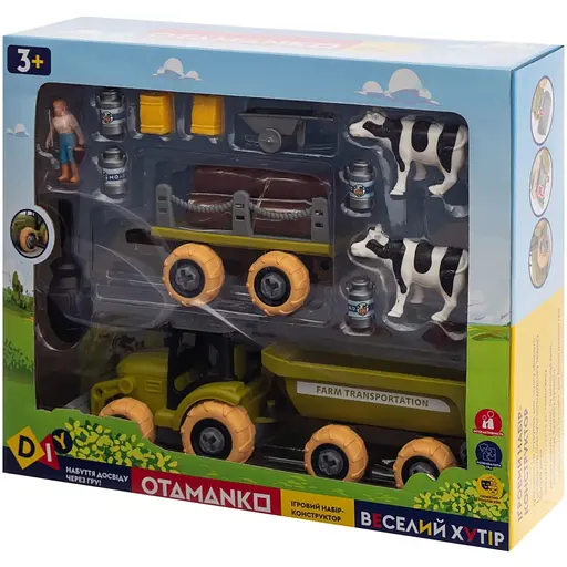 Игровой набор Otamanko Веселый хутор трактор с прицепами и фермер с коровами - фото 4
