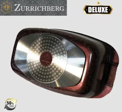 Гусятниця Zurrichberg ZBP-7102 з мармуровим покриттям з кришкою 32 см 5.6 л Бордо - фото 3