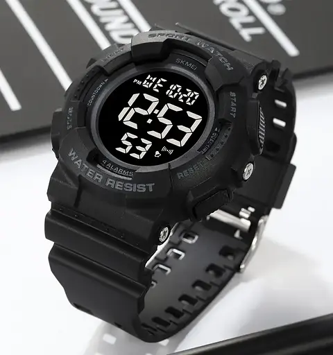 Чоловічий наручний спортивний годинник Skmei 2081 Чорний з чорним - фото 4