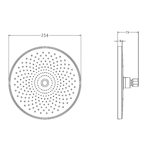 Верхній душ Koer KP-0413-01-OH 250 мм KR5417, Хром - фото 2