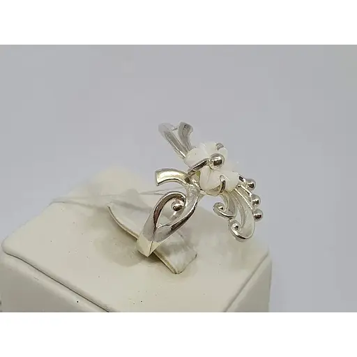 Серебряное кольцо Харьковский ювелирный завод с перламутром. 041332 16,5 - фото 3