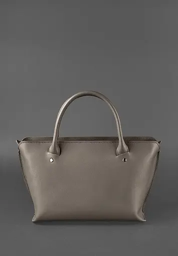 Жіноча шкіряна сумка Midi темно-бежева - фото 5