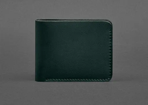 Кожаный портмоне 4.4 (с зажимом) зеленый краст - фото 1