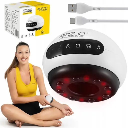 Массажная вакуумная банка 4FIZJO аккумуляторная с ИК прогревом 4FJ0516 White (P-5907739318688) - фото 1