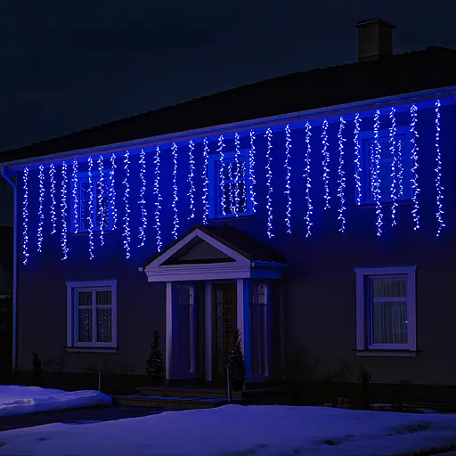 Вулична гірлянда Бахрома GarlandoPro 36 м 600 LED білий дріт Синій 36MWBL - фото 3