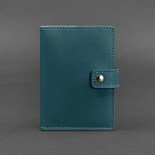 Шкіряна обкладинка для паспорта 5.0 (з віконцем) зелена - фото 6