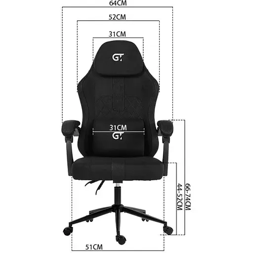 Геймерское кресло GT Racer (X-2326 Fabric Black/Red) - фото 6